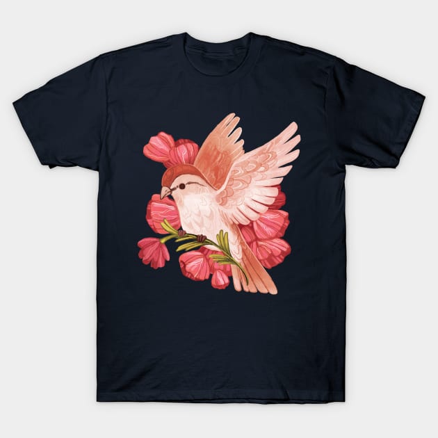 Sparrow Bird T-Shirt by MichelleScribbles